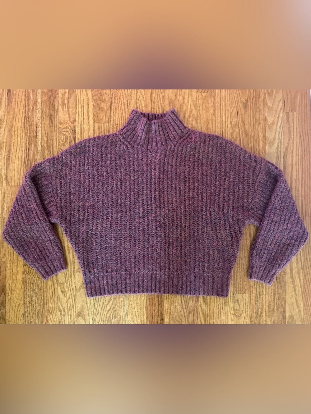 NWOT Express Women's Pink/Purple Cozy Mock Neck Sweater